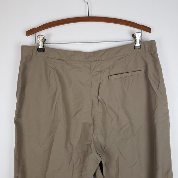 LL Bean Cropped Hiking Pants Khaki Lightweight Quick Dry Nylon Womens Size 16 - Picture 4 of 8